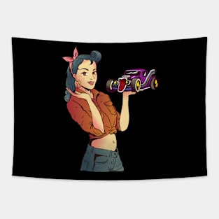 Rockabilly Retro Hot Rod Art Classic Car Old School Tapestry