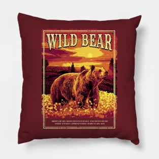 Wild Brown Bear Pillow