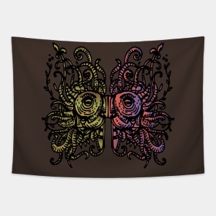 mask of an Aztec warrior Tapestry