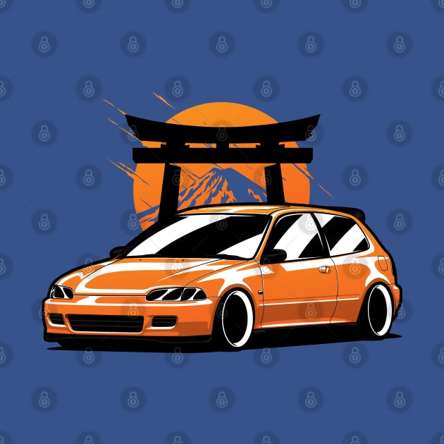 Orange Civic Gen5 JDM by KaroCars