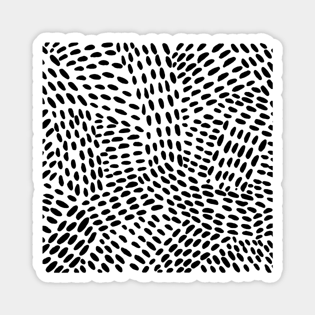 Dotted lines - black and white Magnet by wackapacka