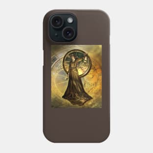 Steampunk Woman Mechanic with robot head Phone Case