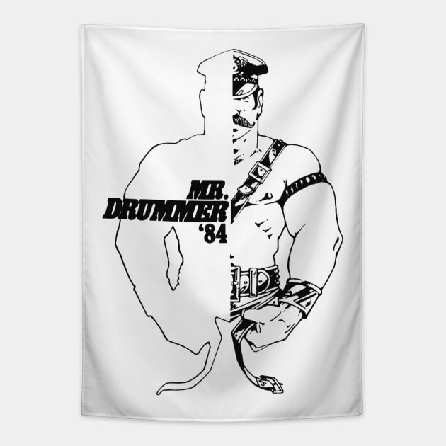 Mr Drummer Vintage Leather Retro LGBT Gay Tapestry by WearingPride