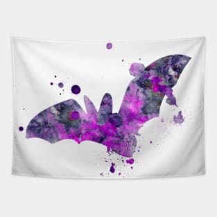 Purple Bat Watercolor Painting Tapestry