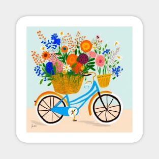 Springtime cycling II Magnet