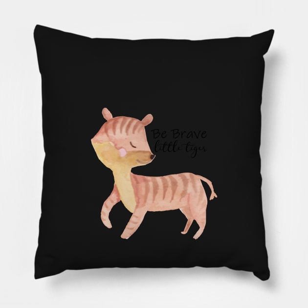 Be Brave Little Tiger Pillow by Harpleydesign