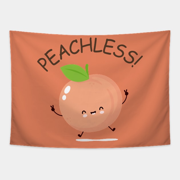 Peachless Funny Peach Tapestry by Teewyld