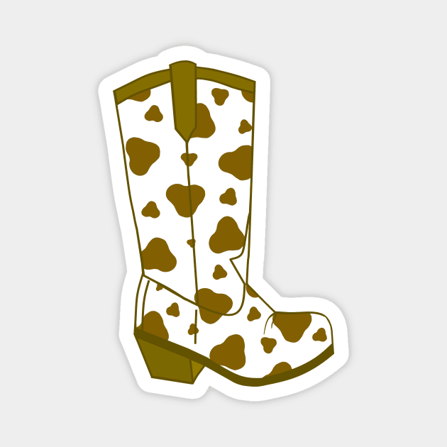 BROWN Cow Spots Cowboy Boots Magnet by SartorisArt1