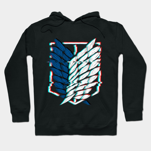 Attack On Titan Wings Of Freedom Logo Glitch Effect Attack On Titan Hoodie Teepublic