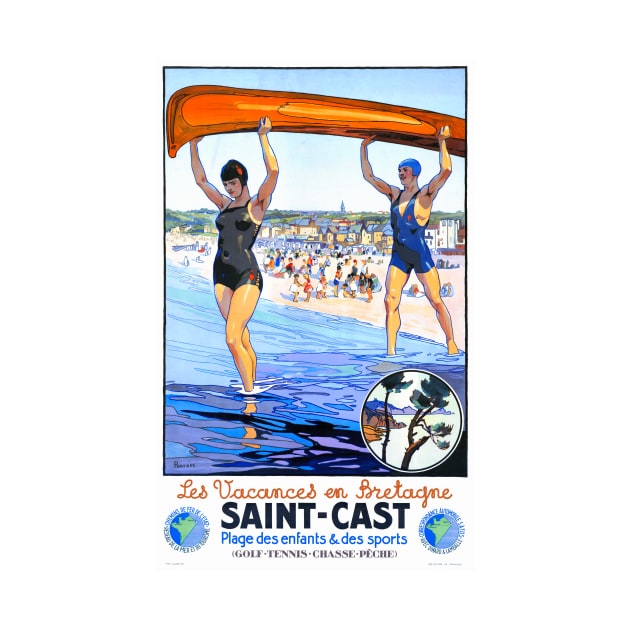 Vintage Travel Poster France Saint Cast by vintagetreasure