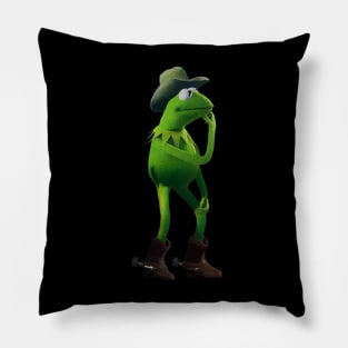 Cowboy Kermit-Color Sketch Pillow