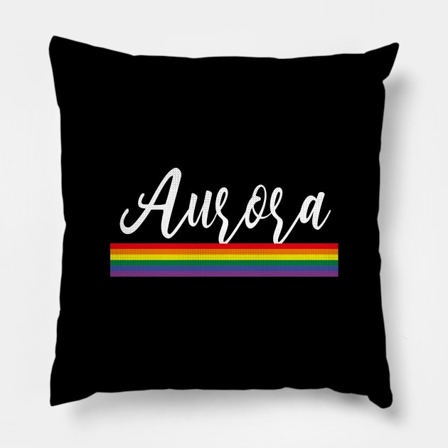 Aurora, Colorado - CO Pride Simple Rainbow Pillow by thepatriotshop