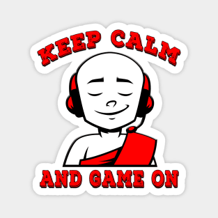 Keep Calm And Game On Red Magnet