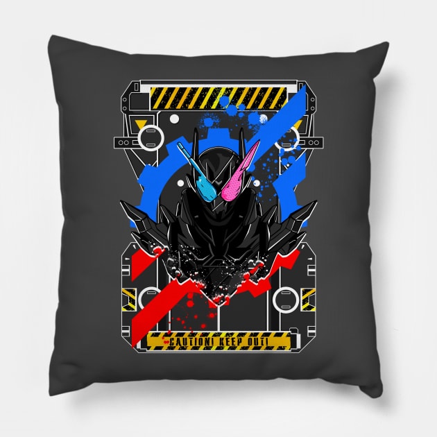 Kamen Rider Build Hazard Pillow by titansshirt