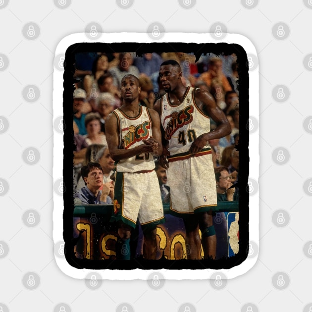 Gary Payton and Shawn Kemp Magnet by MJ23STORE