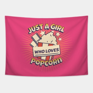 just a girl who loves popcorn - Snack Lover's Statement Tapestry