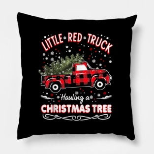 Vintage Wagon Red Truck Hauling A Christmas Tree Pajama Xmas Pillow