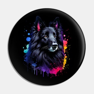 Watercolor Belgian Sheepdog Pin