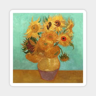 Vincent Van Gogh Twelve Sunflowers In A Vase Magnet