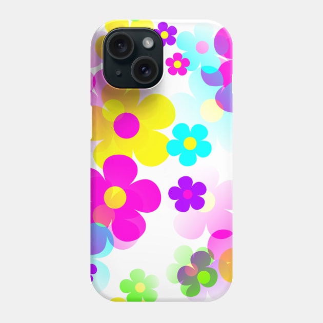 60's Retro Mod Small Flowers Multicolor Pop Art Phone Case by MellowCat