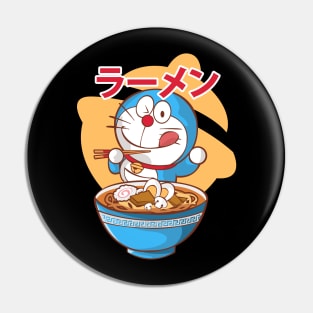 Doraemon Ramen Food Anime Tshirt Pin