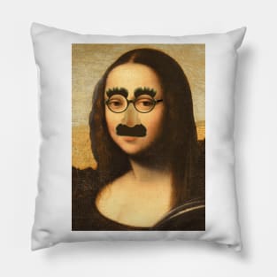 Mona Incognito - Mona Lisa in Disguise Pillow