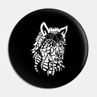 he wolf ecopop in chicano style mandala pattern art Pin