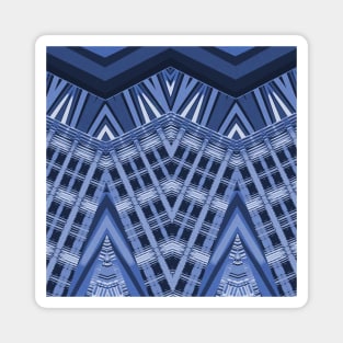 Blue Stripy Chevrons Magnet