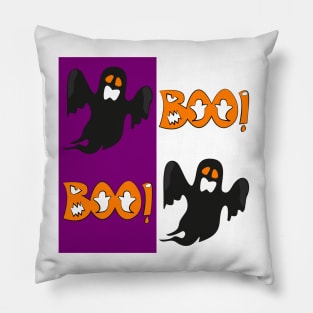 Halloween ghost boo on purple Pillow