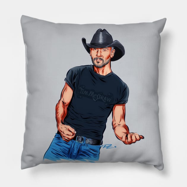 Tim McGraw - An illustration by Paul Cemmick Pillow by PLAYDIGITAL2020