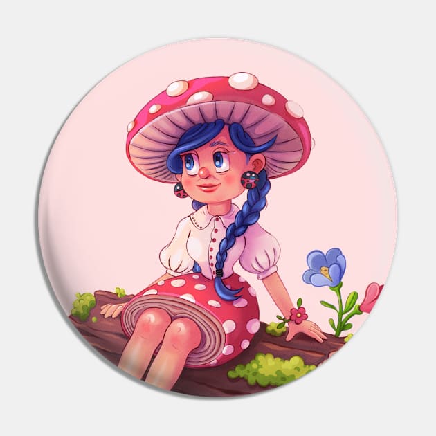 Mushroom Girl Pin by Hoda Hefzy 