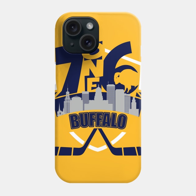 716 Buffalo Hockey Yellow Shield Phone Case by AssortedRealitee