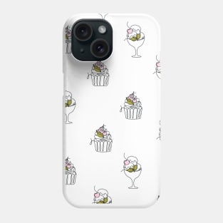 Pattern with continuous line desserts Phone Case