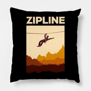 Zipline Adventure Ziplining Ziplines Gift Pillow