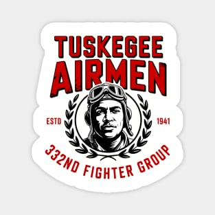 Tuskegee Airmen - 332nd Fighter Group - Vintage Pilot Logo Magnet