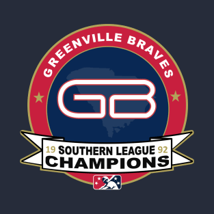 Greenville Braves 1992 Southern League Championship Retro Design T-Shirt