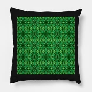 Green Clover Kaleidoscope pattern 5 Pillow