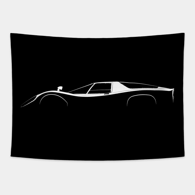 McLaren M6 GT Silhouette Tapestry by Car-Silhouettes