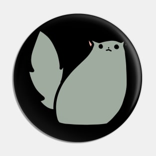 Fluffy Gray Cat Pin