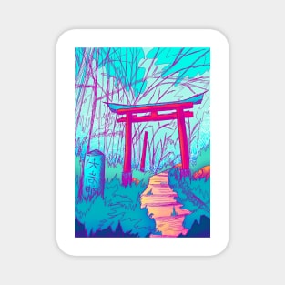 The Blue Japanese Garden Magnet