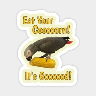 Eat Your Corn African Grey Parrot Magnet