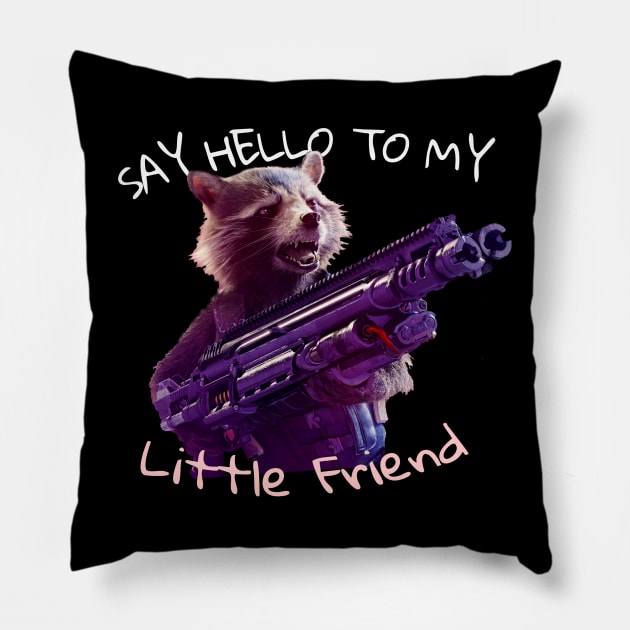 Rocket Raccoon black T-shirt Pillow by SIGMA MOTIVATION