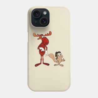 Rocky and Bullwinkle - Authentic Style Distressed Phone Case