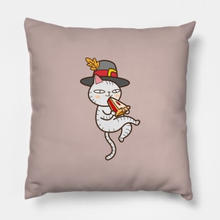 Pilgrim pie eating cat Pillow