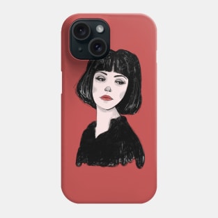 The Mysterious Dark Haired Lady Sketchbook Girl Drawing Phone Case