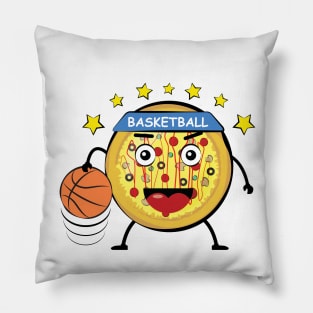 Pizza Basketball Player - Funny Character Illustration Pillow