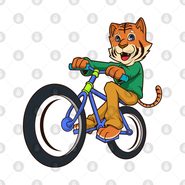 Cartoon tiger riding a bike by Modern Medieval Design