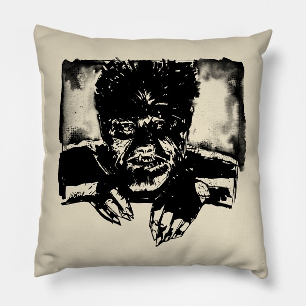 The Wolf Man Pillow by BertoMier