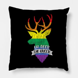 Oh Deer I'm Queer Pride Lesbian Gay LGBTQ Pillow