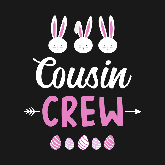 Easter cousin crew with bunnies and pink eggs by Designzz